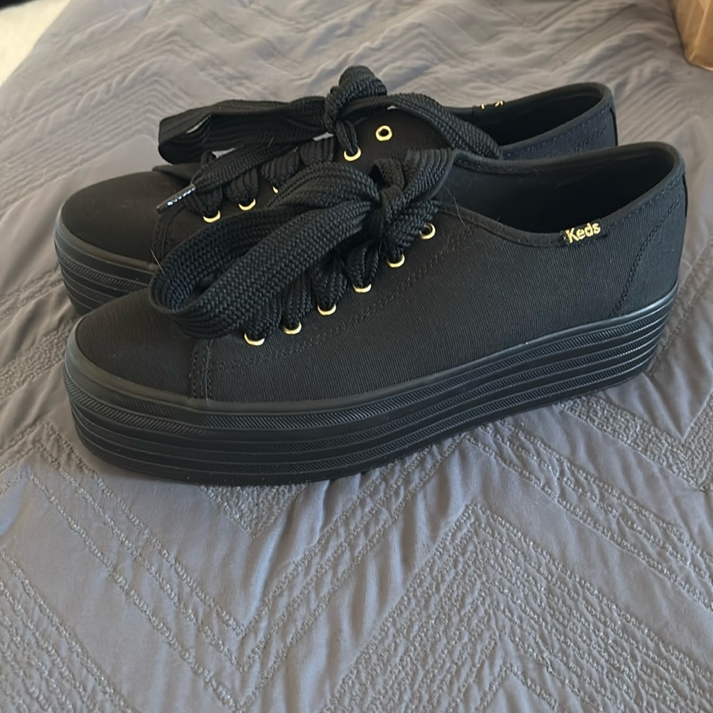 Triple Kick Black Keds with Black Laces